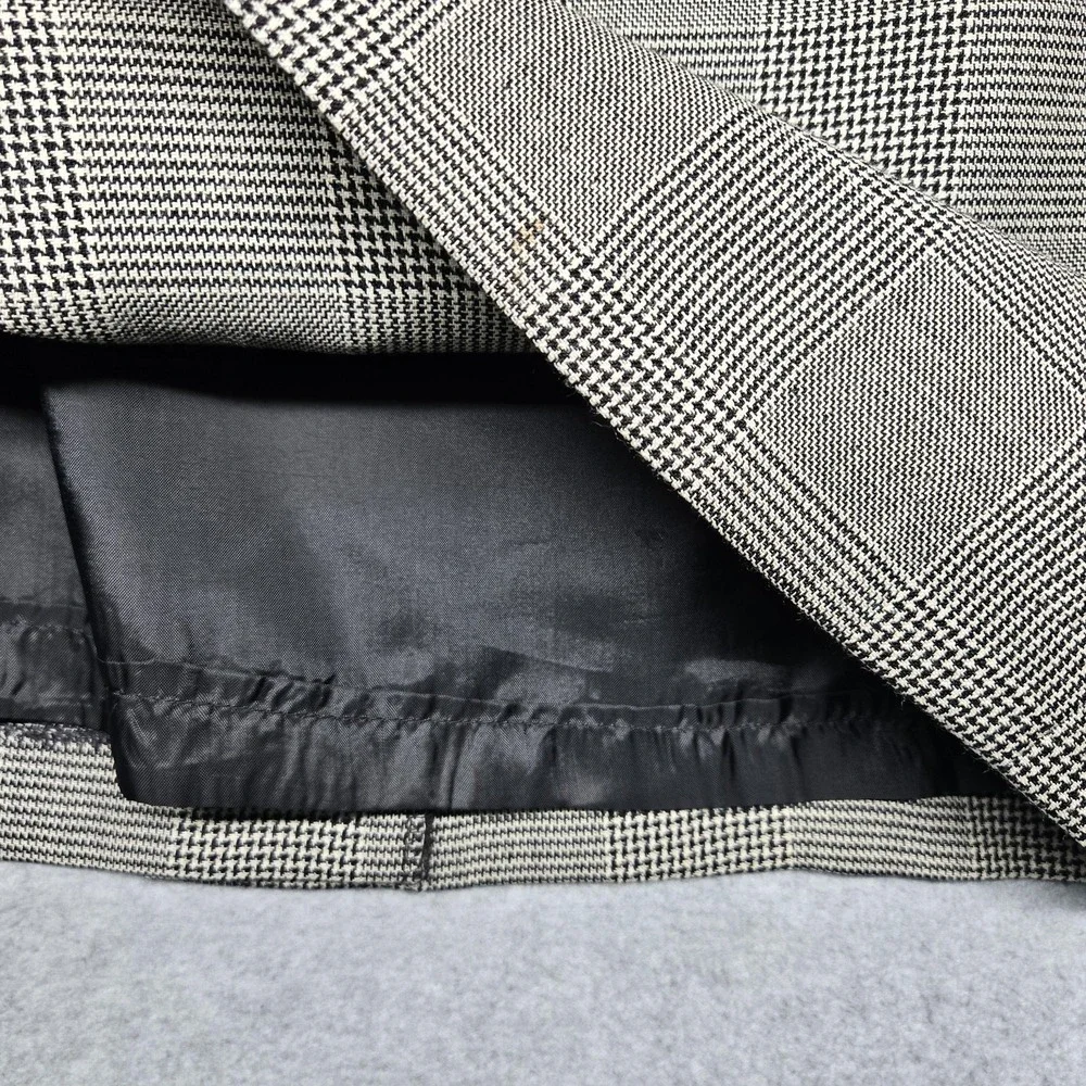 Vintage Pendleton Skirt Suit Set Womens 8‎ Petite Gray Glen Plaid Made USA 90s